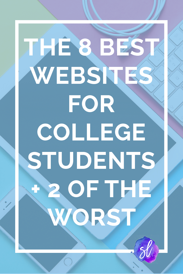 These 8 websites will make your college years SO much easier (and here's 2 you should avoid). Save this pin and click through to read the recommendations!